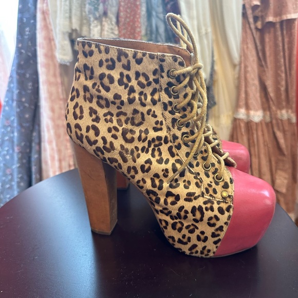 Jeffrey Campbell litas, mohair cheetah print and hot pink - Picture 5 of 7